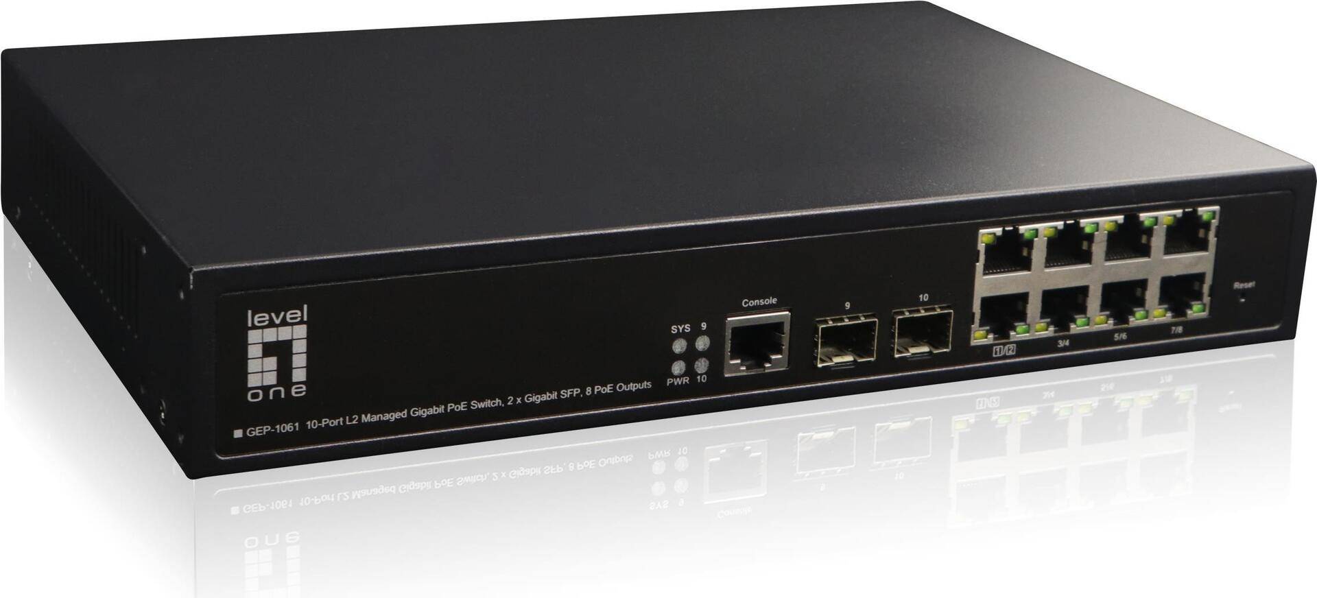 LevelOne GEP-1061 Netzwerk-Switch Managed L2 Gigabit Ethernet (10/100/1000) Power over Ethernet (PoE) Schwarz (GEP-1061NEUEVERSION) von LevelOne