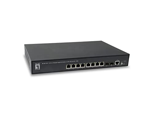 LevelOne GEP-1061 Netzwerkswitch 10-Port-L2-Managed-Gigabit-PoE-Switch, 2 x Gigabit SFP, 8 PoE-Ausgänge, 180W PoE-Leistungsbudget von LevelOne