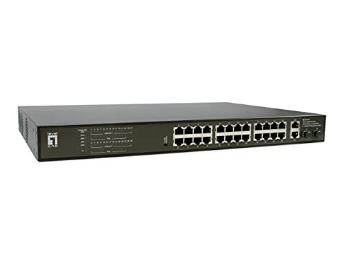 LevelOne GEP-2821 Netzwerk-Switch Unmanaged Gigabit Ethernet/ 28x GE GEP-2821 390W 224PoE/ (10/100/1000) Power Over Ethernet (PoE) 1U/ schwarz von LevelOne