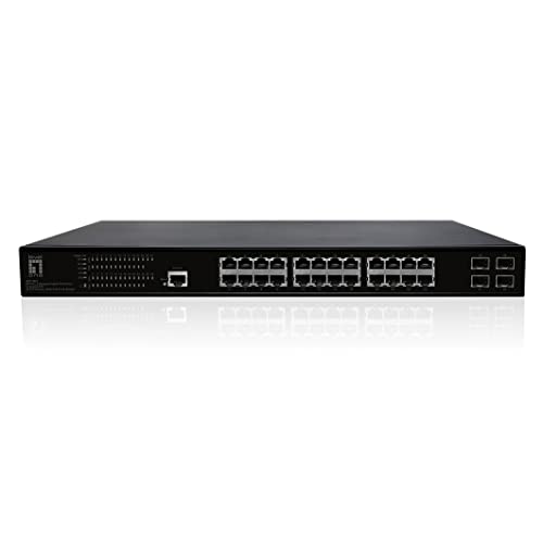 LevelOne GEP-2861 GEP-2861 L2-Managed Gigabit PoE-Switch mit 28 Ports, 4 x Gigabit-SFP, 24 PoE-Ausgänge, 390 W PoE-Leistungsbudget von LevelOne