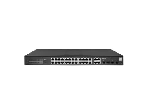 LevelOne GES-2128 Hilbert 28-Port Gigabit Smart Lite Switch, 24 x Gigabit RJ45, 4 x Gigabit SFP/RJ45 Combo von LevelOne