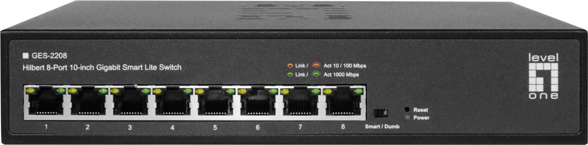 LevelOne GES-2208 Netzwerk-Switch Managed L2 Gigabit Ethernet (10/100/1000) Schwarz (GES-2208) von LevelOne