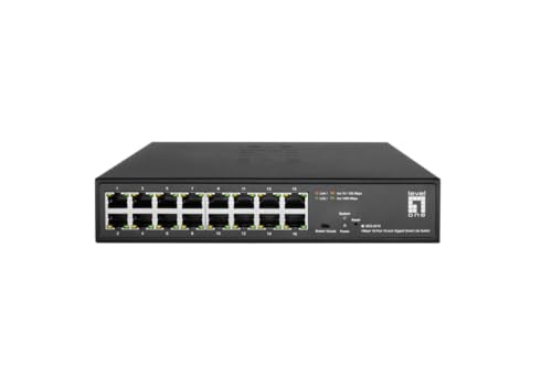 LevelOne GES-2216 Hilbert 10-Zoll-Gigabit-Smart-Lite-Switch mit 16 Ports von LevelOne