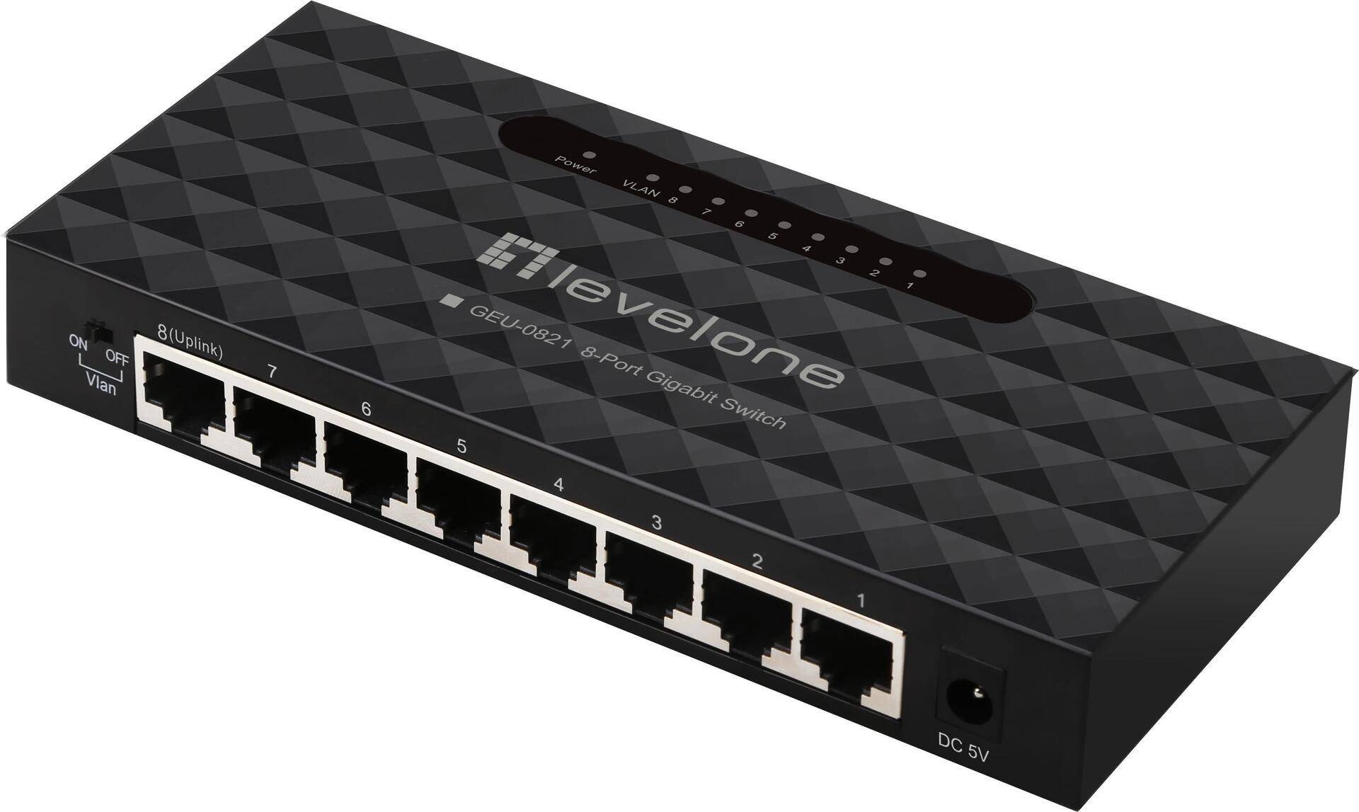 LevelOne GEU-0821 - Switch - 8 x 10/100/1000 - Desktop, wandmontierbar (GEU-0821) von LevelOne