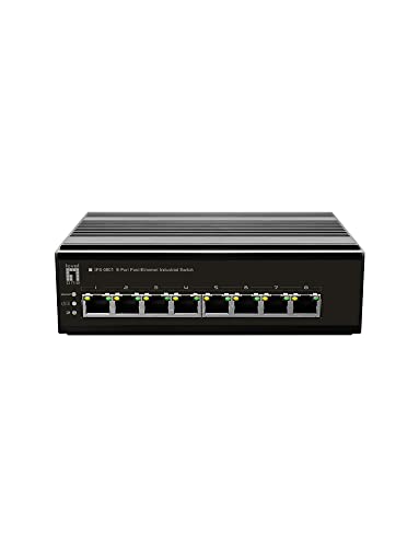 LevelOne IFS-0801, 8-Port-Fast-Ethernet-Industrie-Switch, DIN-Schiene, -40 °C bis 75 °C von LevelOne