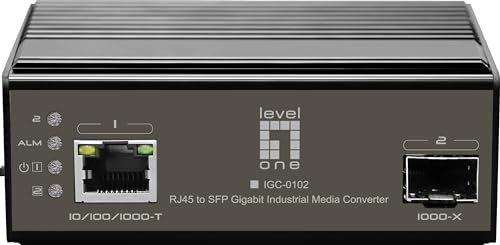 LevelOne IGC-0102 Konverter RJ45 to SFP Gigabit IndustrialMedia Converter/schwarz von LevelOne