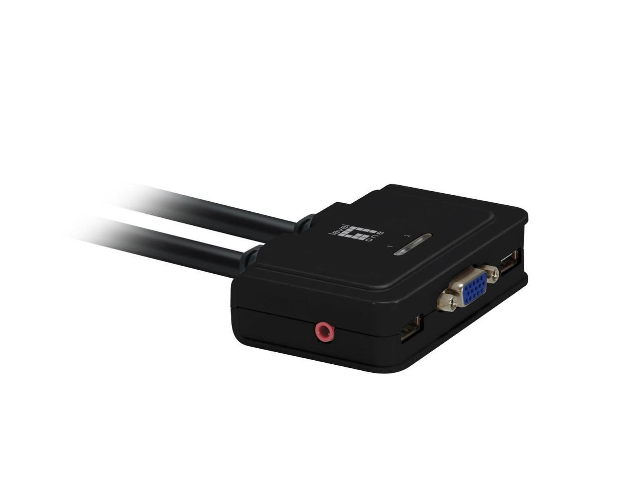 LevelOne KVM-0223 2-Port USB VGA Cable KVM Switch, audio support von LevelOne