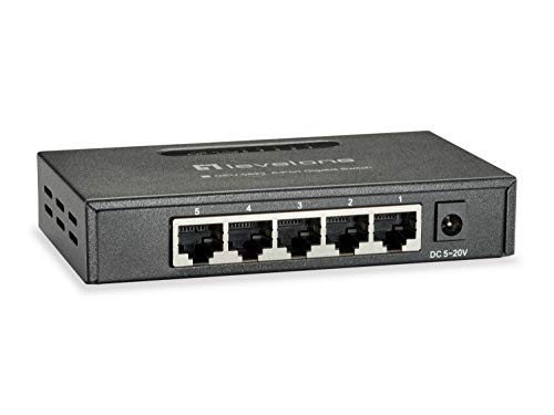 LevelOne Netzwerk Switch 5 Port Gigabit Ethernet 9K Metall RJ45 von LevelOne