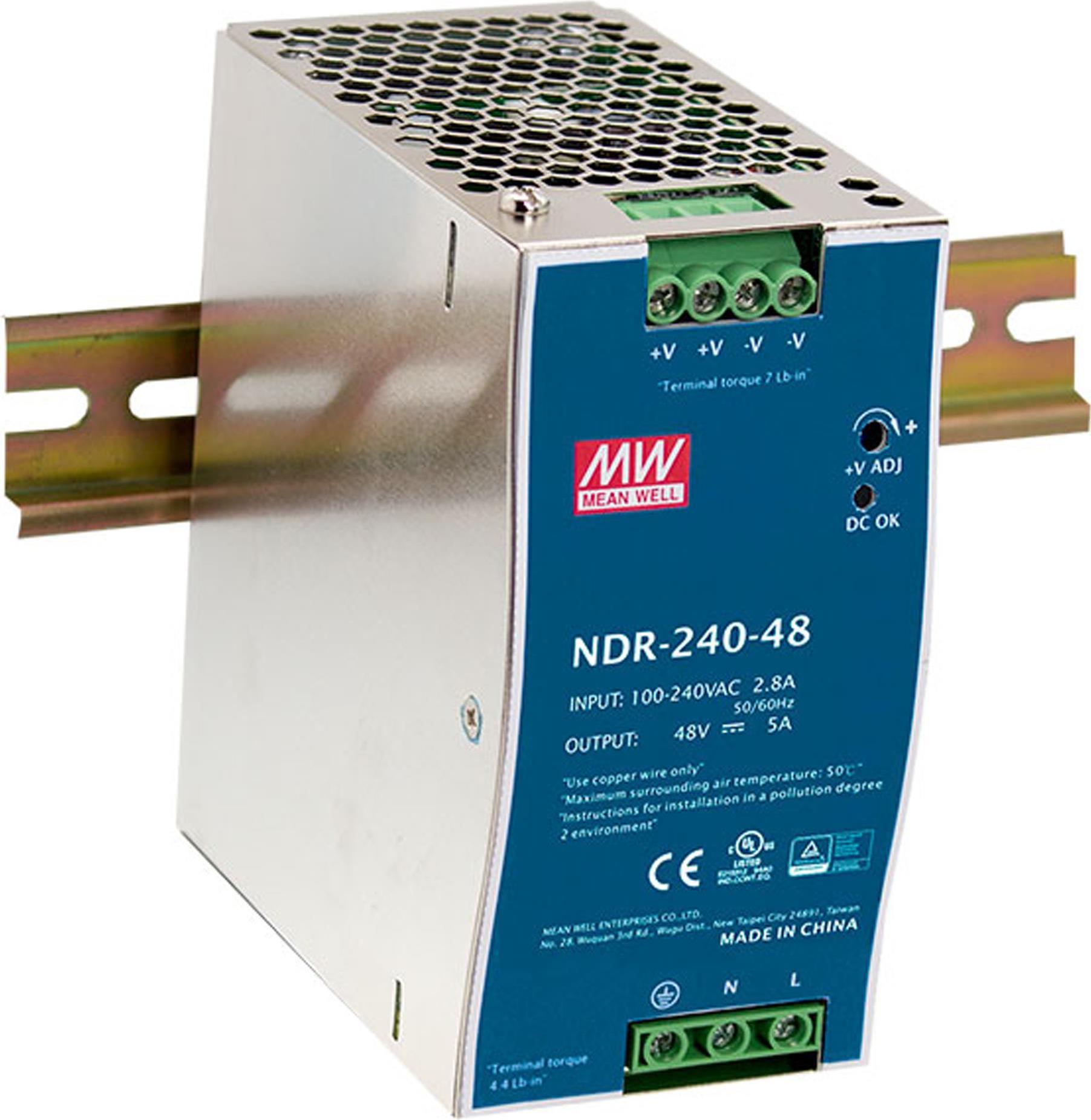 LevelOne POW-4851 - Stromversorgung (DIN-Schienenmontage möglich) - AC 90 - 264 / DC 127 - 370 V - 240 Watt von LevelOne