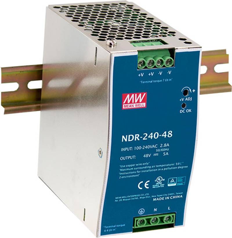LevelOne POW-4851 - Stromversorgung (DIN-Schienenmontage möglich) - AC 90 - 264 / DC 127 - 370 V - 240 Watt von LevelOne