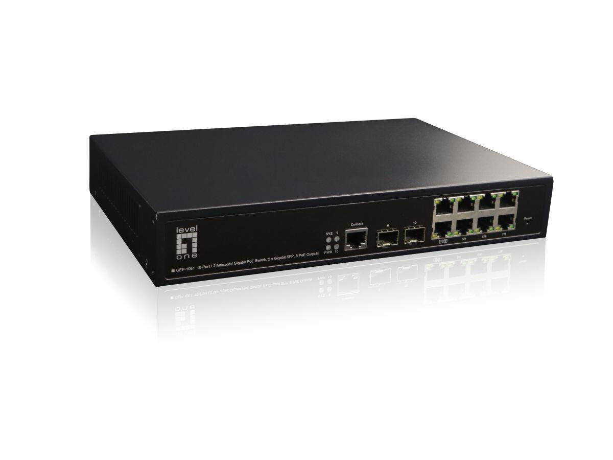 LevelOne Switch 10 Gigabit Ethernet-Ports mit 8 PoE Gigabit-Ports 180W 2 Giga... LevelOne Switch 10 Gigabit Ethernet-Ports mit 8 PoE Gigabit-Ports 180W 2 Giga... von LevelOne