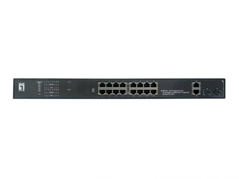 LevelOne Switch 20 Gigabit Ethernet-Ports mit 16 PoE-Ports 270W, 2 Gigabit-Po... von LevelOne