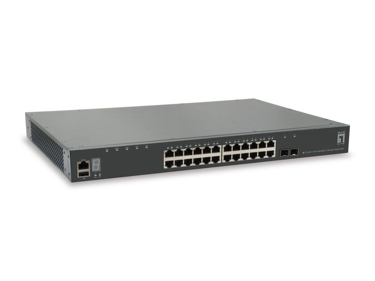 LevelOne Switch Kilby Stackable 28 Gigabit Ehternet-Ports mit 24 Gigabit Ethe... von LevelOne