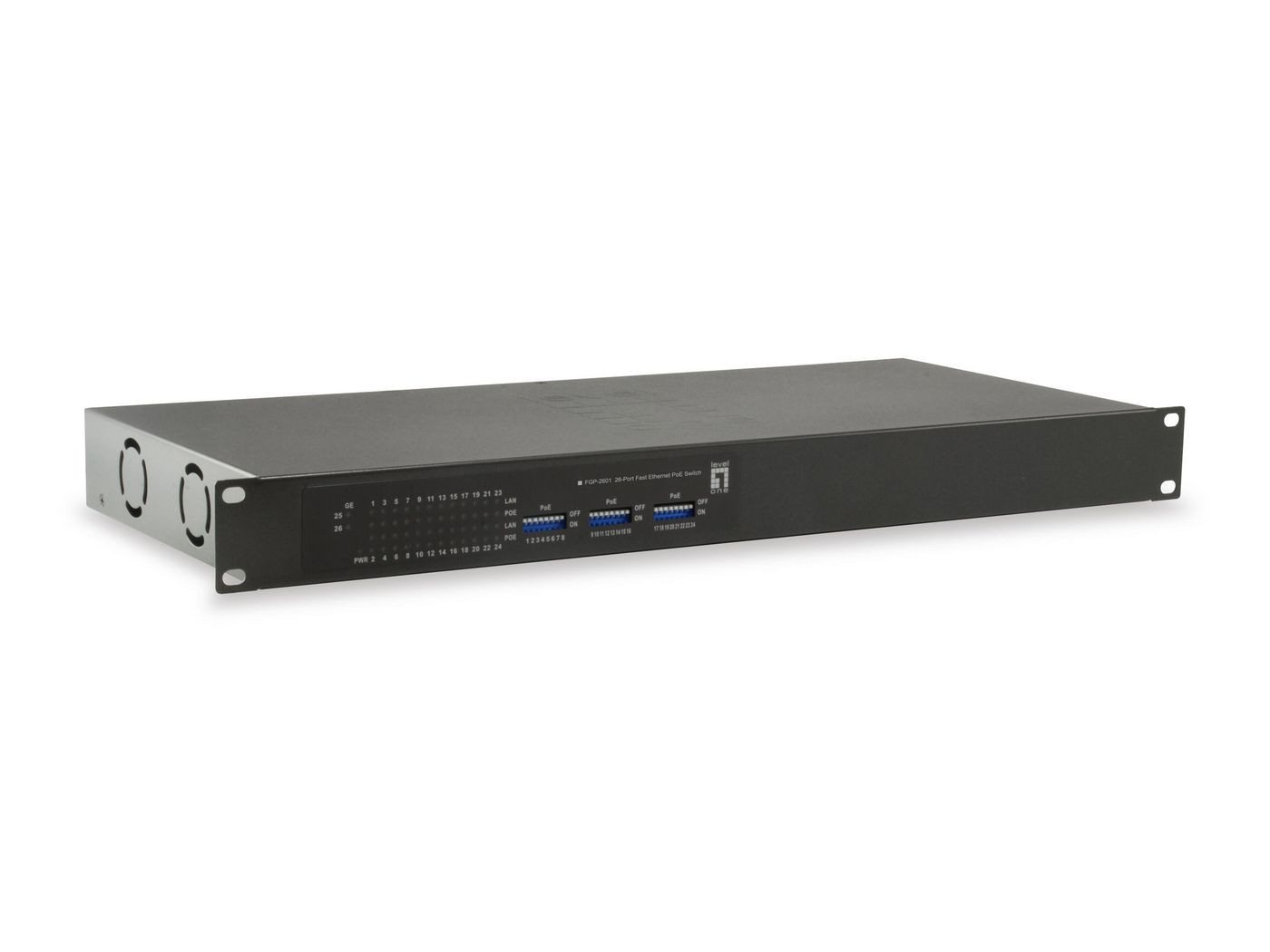 Levelone LEVEL ONE LEVELONE Switch 24x FE FGP-2601 2xGE 19"" 150W 24xPoE Netzwerk-Switch Levelone LEVEL ONE LEVELONE Switch 24x FE FGP-2601 2xGE 19"" 150W 24xPoE Netzwerk-Switch von Levelone