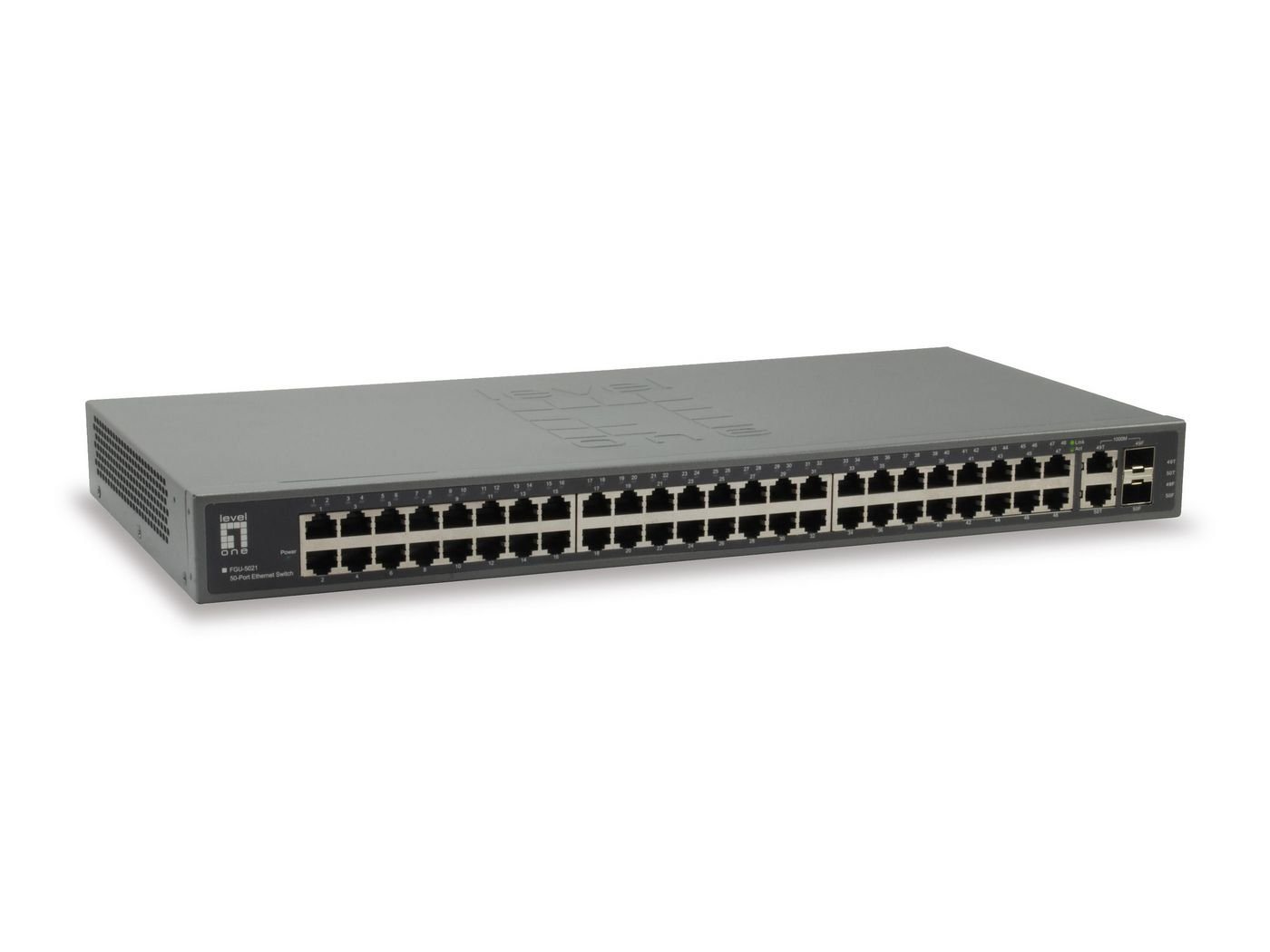 Levelone LEVELONE 50-Port Ethernet Switch, 2x SFP/RJ45 Combo Gigabit Netzwerk-Switch von Levelone