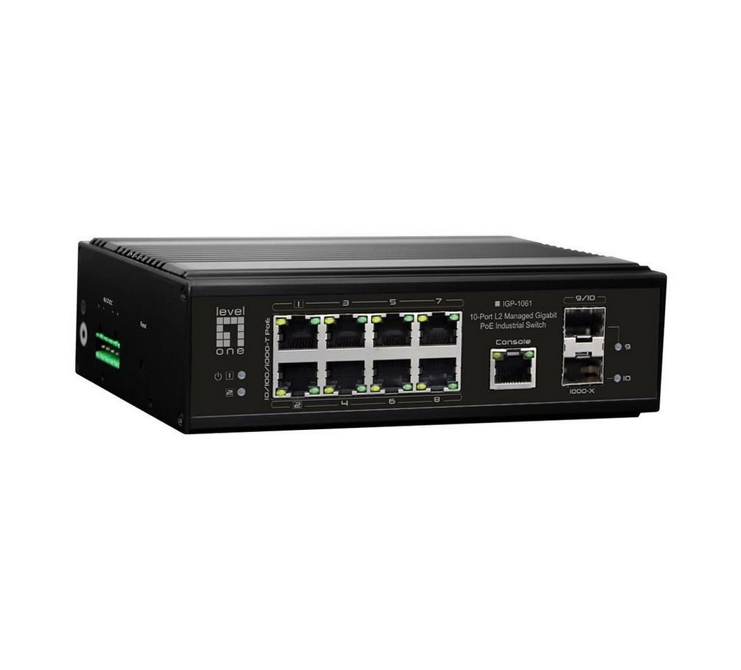 Levelone LEVELONE Switch 10 Port Gigabit PoE DIN-Rail Netzwerk-Switch von Levelone