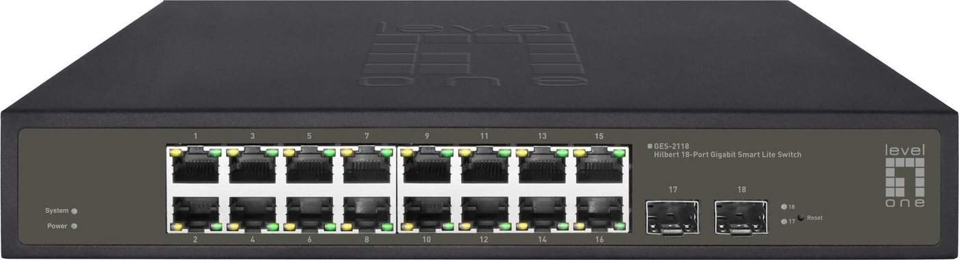 Levelone LEVELONE Switch 16x GE GES-2118 2xGSFP 19" Netzwerk-Switch Levelone LEVELONE Switch 16x GE GES-2118 2xGSFP 19" Netzwerk-Switch von Levelone