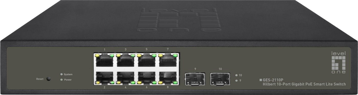 Levelone LEVELONE Switch 8x GE GES-2110P 2xGSFP 19" 130W 8xPoE+ Netzwerk-Switch Levelone LEVELONE Switch 8x GE GES-2110P 2xGSFP 19" 130W 8xPoE+ Netzwerk-Switch von Levelone