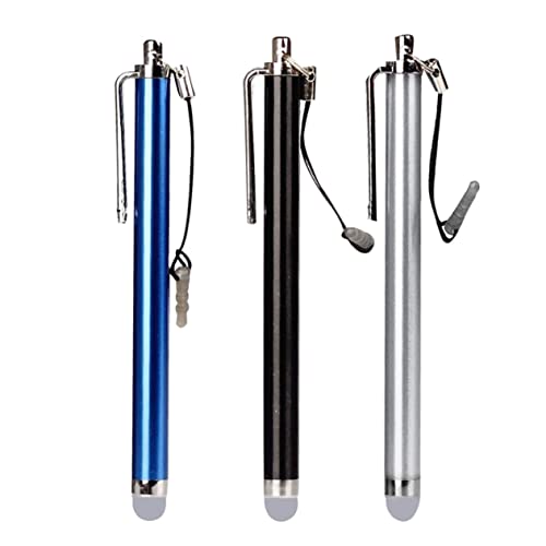 Levemolo 3er-Pack 185 mm Touchscreen-Stift Kondensator Stylus Leitfähiger Stoffkopf Schwarz Silber Blau für Tablets Laptops Levemolo 3er-Pack 185 mm Touchscreen-Stift Kondensator Stylus Leitfähiger Stoffkopf Schwarz Silber Blau für Tablets Laptops von Levemolo
