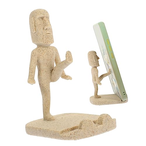 Levemolo Stoneman Handyhalter, Kreativer Desktop Telefonhalter, Telefonhalter Für Den Schreibtisch, Niedliche Telefonhalter, Osterinselkopf, Niedlicher Telefonhalter, Handyhalter, von Levemolo