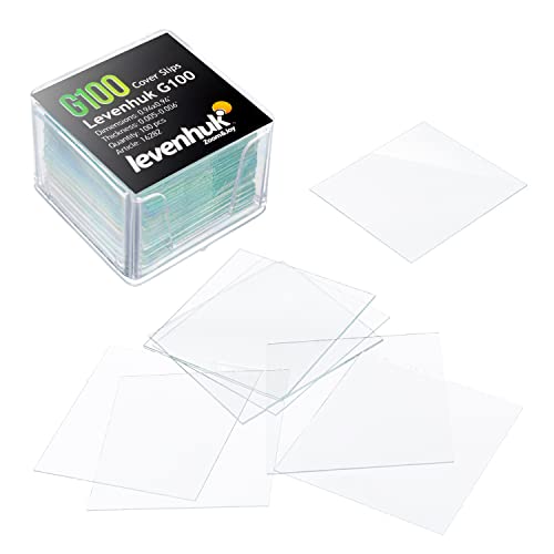 Levenhuk G100 Hochtransparente Mikroskop-Deckgläser mit Polierten Kanten für die Präparation von Laborproben in Kombination mit Leeren Objektträgern von Levenhuk
