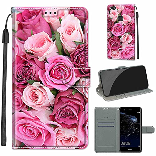 LeviDo Kompatibel für Huawei P10 Lite Hülle Silikon Lustig Muster Motiv PU Leder Kartenfach Klappbar Magnetisch Flip Hüllen 360 Grad Case Brieftasche Wallet Handyhülle Stoßfest Cover, pink Rose LeviDo Kompatibel für Huawei P10 Lite Hülle Silikon Lustig Muster Motiv PU Leder Kartenfach Klappbar Magnetisch Flip Hüllen 360 Grad Case Brieftasche Wallet Handyhülle Stoßfest Cover, pink Rose von LeviDo-EU