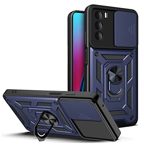 LeviDo Kompatibel für Huawei P30 Lite Hülle Silikon mit Slide Kameraschutz Cover Hüllen Case mit Ring Ständer Halter Handyhalterung Auto Magnet Handyhülle Stoßfest Cover, Blau von LeviDo-EU