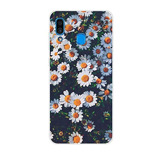 LeviDo Kompatibel für Samsung Galaxy A20e 2019 Hülle Silikon Ultra Dünn Hüllen Transparent Durchsichtig Bumper Gummi Case Lustig Muster Motiv Handyhülle Schutzhülle Stoßfest Cover, Gänseblümchen von LeviDo-EU