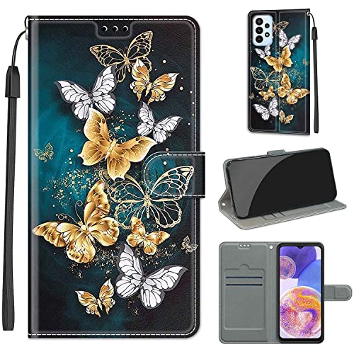 LeviDo Kompatibel für Samsung Galaxy A23 4G 5G Hülle Silikon Muster Motiv PU Leder Kartenfach Klappbar Magnetisch Hüllen 360 Grad Case Brieftasche Wallet Handyhülle Stoßfest Cover, Schmetterling 2 LeviDo Kompatibel für Samsung Galaxy A23 4G 5G Hülle Silikon Muster Motiv PU Leder Kartenfach Klappbar Magnetisch Hüllen 360 Grad Case Brieftasche Wallet Handyhülle Stoßfest Cover, Schmetterling 2 von LeviDo-EU