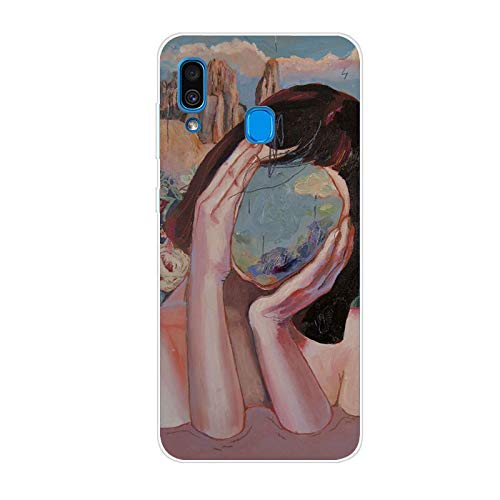 LeviDo Kompatibel für Samsung Galaxy A40 2019 Hülle Silikon Ultra Dünn Hüllen Transparent Durchsichtig Bumper Gummi Case Lustig Muster Motiv Handyhülle Schutzhülle Stoßfest Cover, Gemälde von LeviDo-EU