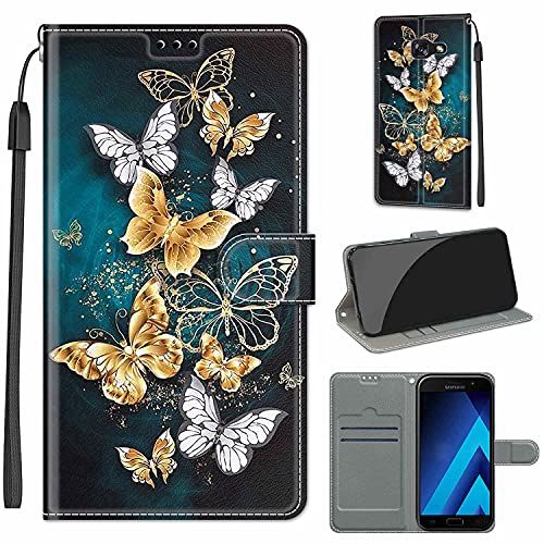 LeviDo Kompatibel für Samsung Galaxy A5 2017 Hülle Silikon Muster Motiv PU Leder Kartenfach Klappbar Magnetisch Hüllen 360 Grad Case Brieftasche Wallet Handyhülle Stoßfest Cover, Schmetterling 2 LeviDo Kompatibel für Samsung Galaxy A5 2017 Hülle Silikon Muster Motiv PU Leder Kartenfach Klappbar Magnetisch Hüllen 360 Grad Case Brieftasche Wallet Handyhülle Stoßfest Cover, Schmetterling 2 von LeviDo-EU