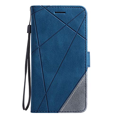 LeviDo Kompatibel für Samsung Galaxy A53 5G Hülle Silikon Farbe Motiv PU Leder Kartenfach Klappbar Magnetisch Hüllen 360 Grad Handyhülle Case Brieftasche Tasche Stoßfest Cover, blau von LeviDo-EU