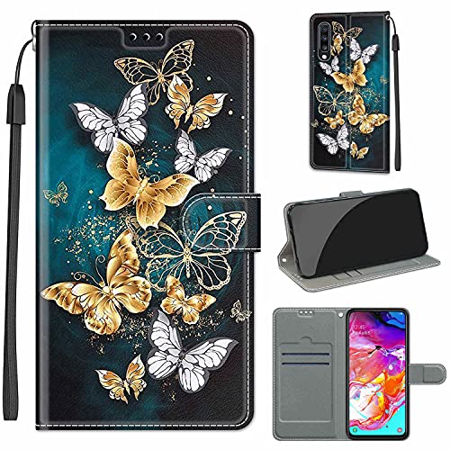 LeviDo Kompatibel für Samsung Galaxy A70 2019 Hülle Silikon Lustig Muster Motiv Leder Kartenfach Klappbar Magnetisch Hüllen 360 Grad Case Brieftasche Wallet Handyhülle Stoßfest Cover, Schmetterling 2 LeviDo Kompatibel für Samsung Galaxy A70 2019 Hülle Silikon Lustig Muster Motiv Leder Kartenfach Klappbar Magnetisch Hüllen 360 Grad Case Brieftasche Wallet Handyhülle Stoßfest Cover, Schmetterling 2 von LeviDo-EU