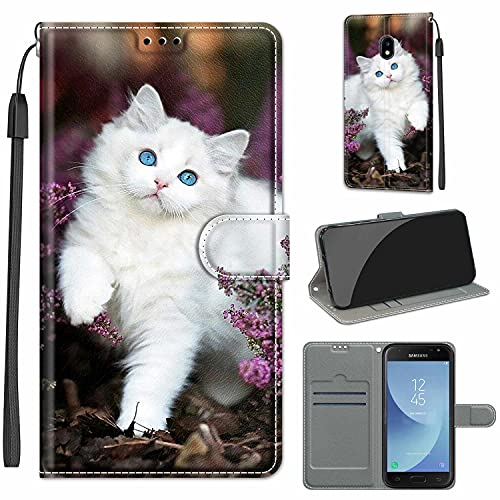 LeviDo Kompatibel für Samsung Galaxy J3 2017 Hülle Silikon Lustig Muster Motiv PU Leder Kartenfach Klappbar Magnetisch Hüllen 360 Grad Case Brieftasche Wallet Handyhülle Stoßfest Cover, weiß Katze LeviDo Kompatibel für Samsung Galaxy J3 2017 Hülle Silikon Lustig Muster Motiv PU Leder Kartenfach Klappbar Magnetisch Hüllen 360 Grad Case Brieftasche Wallet Handyhülle Stoßfest Cover, weiß Katze von LeviDo-EU