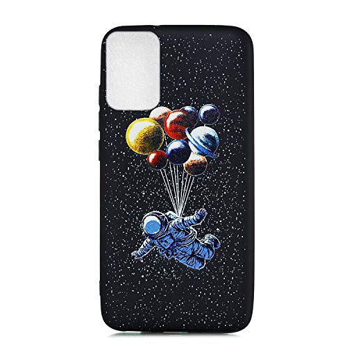 LeviDo Kompatibel für Xiaomi Redmi Note 11S (6.43")/Redmi Note 11 (6.43") Hülle Silikon Hüllen Motiv Case Schwarz Muster Handyhülle Gummi Stoßfest Bumper Ultra Dünn Cover, Astronaut von LeviDo-EU