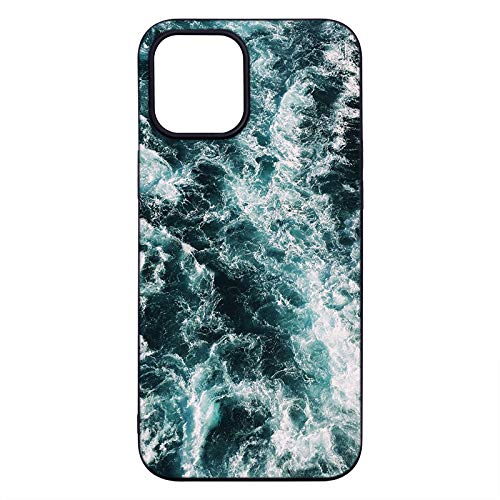 LeviDo Kompatibel für iPhone 12 (6.1")/iPhone 12 Pro (6.1") Hülle Silikon Lustig Muster Motiv Case Ultra Dünn Schwarz Hüllen Stoßfest Gummi Bumper Handyhülle Schutzhülle Cover, Meer von LeviDo-EU