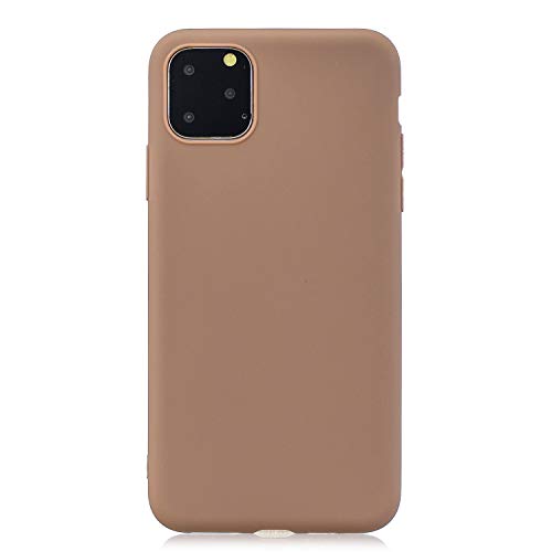 LeviDo Kompatibel für iPhone 12 (6.1")/iPhone 12 Pro (6.1") Hülle Silikon Ultra Dünn Hüllen Einfarbig Gummi Bumper TPU Gel Case Handyhülle Schutzhülle Stoßfest Cover, braun von LeviDo-EU