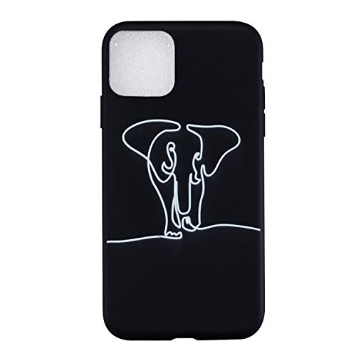 LeviDo Kompatibel für iPhone 13 Mini (5.4") Hülle Silikon Ultra Dünn Hüllen Case Muster Motiv Handyhülle Schutzhülle Gummi Bumper Stoßfest Schwarz Cover, Elefant von LeviDo-EU