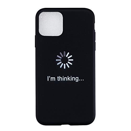 LeviDo Kompatibel für iPhone 13 Mini (5.4") Hülle Silikon Ultra Dünn Hüllen Case Muster Motiv Handyhülle Schutzhülle Gummi Bumper Stoßfest Schwarz Cover, I'm Thinking von LeviDo-EU