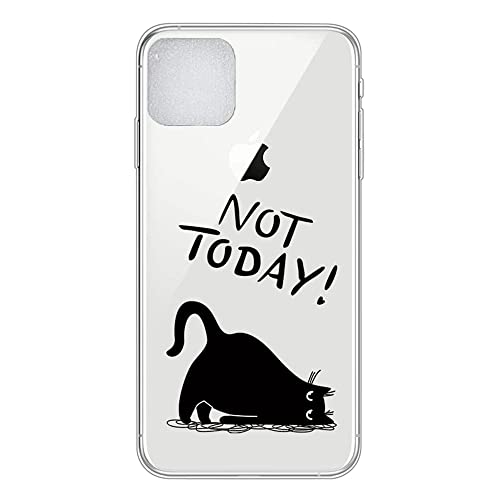 LeviDo Kompatibel für iPhone 14 (6.1") Hülle Silikon Ultra Dünn Durchsichtig Hüllen Bumper Stoßfest Transparent Gummi Case Lustig Muster Motiv Handyhülle Schutzhülle Cover, Katze von LeviDo-EU