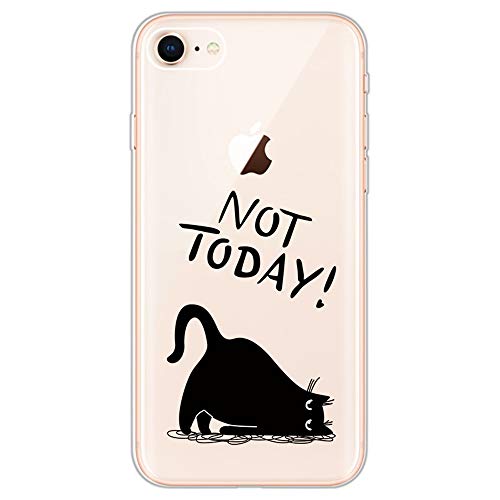 LeviDo Kompatibel für iPhone SE 2022/SE 3/SE 2020/iPhone 7/8 Hülle Silikon Ultra Dünn Durchsichtig Lustig Muster Motiv Hüllen Bumper Stoßfest Transparent Gummi Case Handyhülle Schutzhülle Cover, cat von LeviDo-EU
