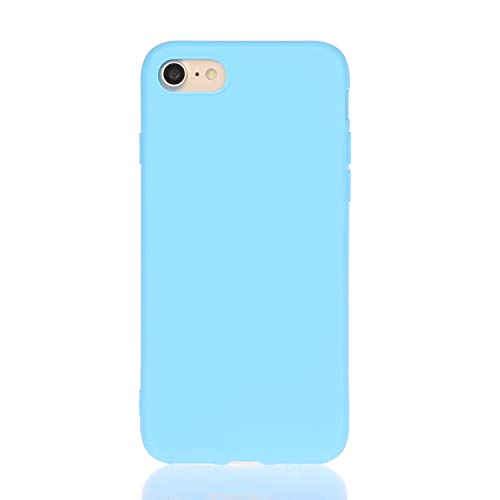 LeviDo Kompatibel für iPhone SE 2022/SE 3/SE 2020/iPhone 7/8 Hülle Silikon Ultra Dünn Hüllen Einfarbig Gummi Bumper TPU Gel Case Handyhülle Schutzhülle Stoßfest Cover, blau von LeviDo-EU