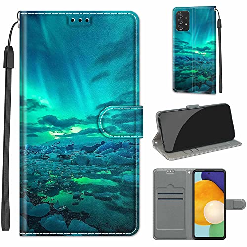 LeviDo Schutzhülle für Oppo A16 4G/Oppo A16S, Silikonhülle, PU-Leder, magnetisch, Klappdeckel, Standfunktion, mit Kordelzug, Motiv: lustige Brieftasche, Kickstand, Bumper Cover, Grün von LeviDo-EU