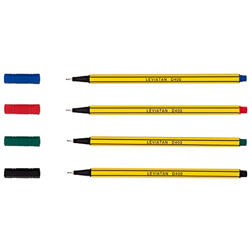 LEVIATAN D400 Fineliner Set 4 Mehrfarbig - Feinleiner Stift Bunt Für Den Täglichen Gebrauch Geeignet - Linienbreite Ca. 0.4 Mm Feinlinerfilzstifte von Leviatan