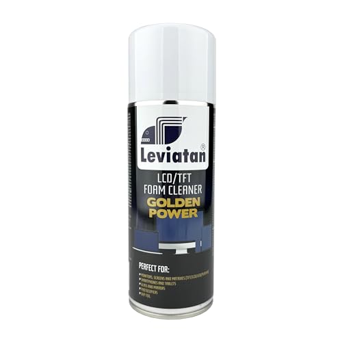 LEVIATAN GOLDEN POWER Reinigungsschaum 400ml - Schaumreiniger, Display Reiniger, Bildschirmreiniger für Laptop, Tablet, Smartphones, LCD/TFT, LED, OLED - Screen Cleaner, Schaumreinigungsmittel von Leviatan