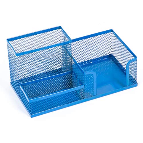 Leviatan Schreibtisch Organizer | Desk Organizer aus Metall | Stifthalter für Büro | Tischorganizer mit Zettelhalter Mesh | 205 x 103 x 98 mm Marineblau von Leviatan