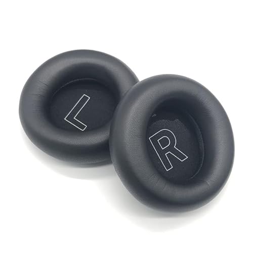 Levigo Protein-Leder-Headset-Ersatz, atmungsaktive Ohrpolster, kompatibel mit B&O Beoplay H4 Wireless Headset, Kopfhörer-Reparaturteile, weiche Memory-Schwamm-Ohrenschützer, schwarz von Levigo