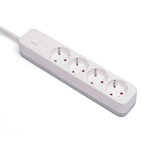 4-Wege-Steckdosenleiste mit Schalter, 3 m, 3G, 1,5 mm², Weiß und Grau, ideal für den Anschluss mehrerer Geräte und für elektrische Sicherheit. 4-Wege-Steckdosenleiste mit Schalter, 3 m, 3G, 1,5 mm², Weiß und Grau, ideal für den Anschluss mehrerer Geräte und für elektrische Sicherheit. von Levitantes