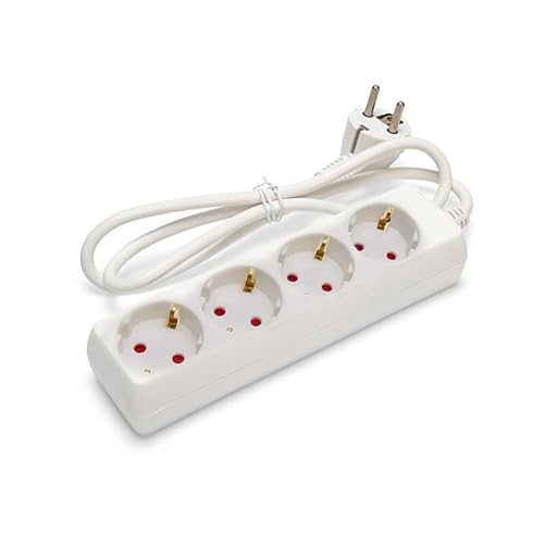 Weiße 4-Wege-Steckdosenleiste ohne Schalter, 1,5 m, 3G, 1,5 mm², ideal zum Anschluss mehrerer elektrischer Geräte zu Hause oder im Büro. Weiße 4-Wege-Steckdosenleiste ohne Schalter, 1,5 m, 3G, 1,5 mm², ideal zum Anschluss mehrerer elektrischer Geräte zu Hause oder im Büro. von Levitantes