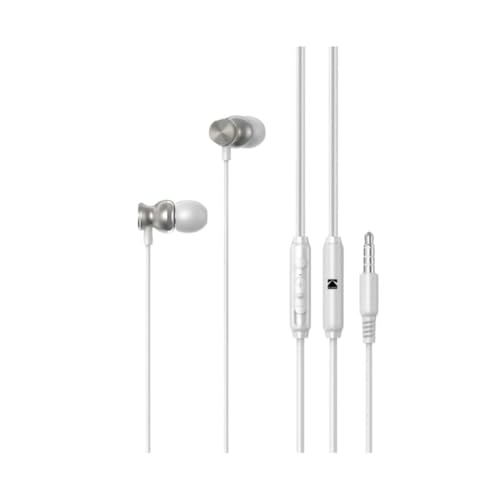 Levitantes In-Ear-Kopfhörer, Weiß/Silber, 1,2 m, 170 + 3,5 mm Klinke, ideal für Musik und Anrufe mit hochwertigem Klang. von Levitantes